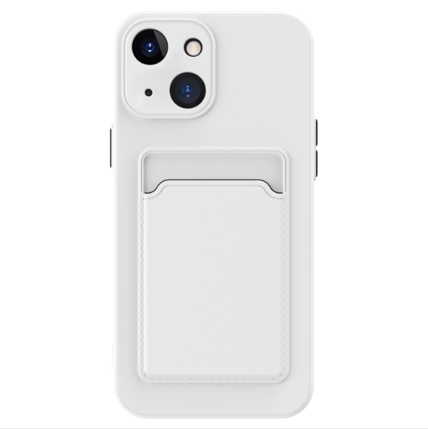 Skin Feel Card Slot Contrast Colour Button TPU Phone Case - For iPhone 15 Plus - mosaccessories